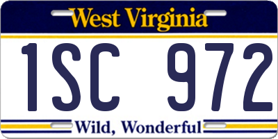WV license plate 1SC972