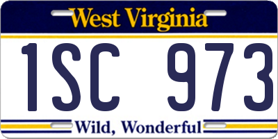 WV license plate 1SC973