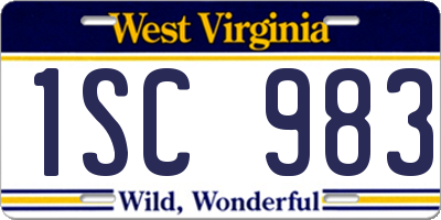 WV license plate 1SC983