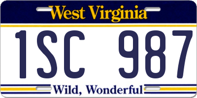 WV license plate 1SC987