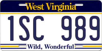 WV license plate 1SC989