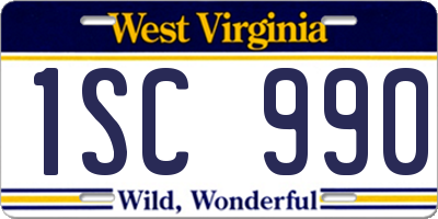 WV license plate 1SC990
