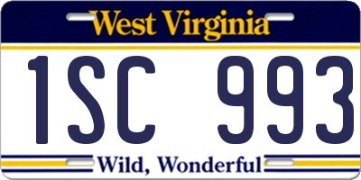 WV license plate 1SC993