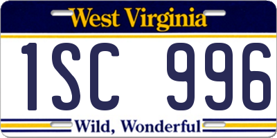 WV license plate 1SC996