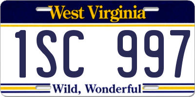 WV license plate 1SC997