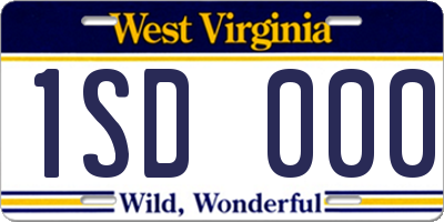 WV license plate 1SD000