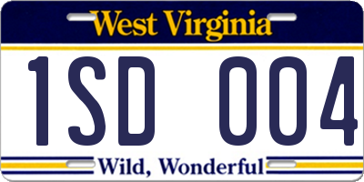 WV license plate 1SD004