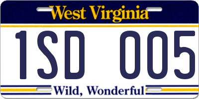 WV license plate 1SD005