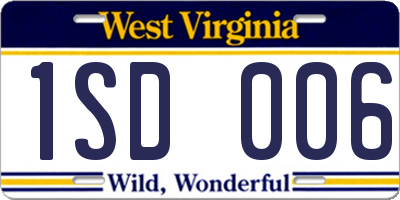 WV license plate 1SD006
