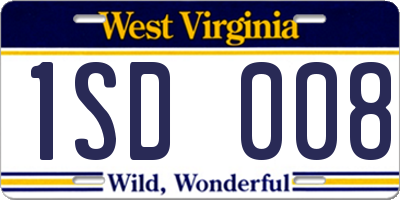 WV license plate 1SD008