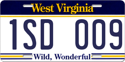 WV license plate 1SD009