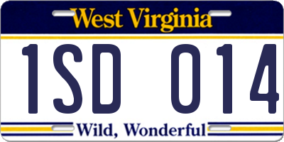 WV license plate 1SD014