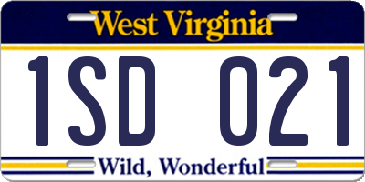 WV license plate 1SD021