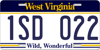 WV license plate 1SD022