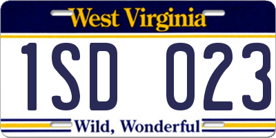 WV license plate 1SD023