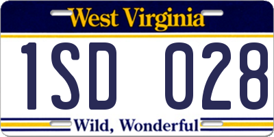 WV license plate 1SD028