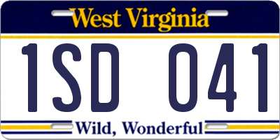 WV license plate 1SD041