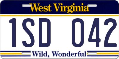 WV license plate 1SD042