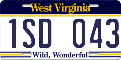 WV license plate 1SD043