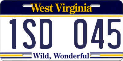 WV license plate 1SD045