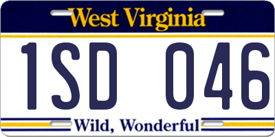 WV license plate 1SD046