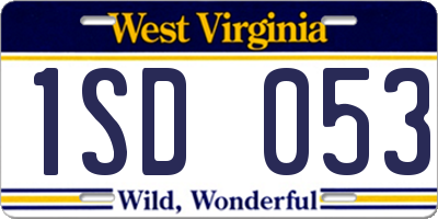 WV license plate 1SD053