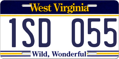 WV license plate 1SD055