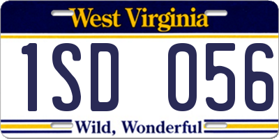 WV license plate 1SD056