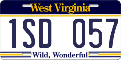 WV license plate 1SD057