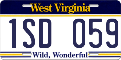 WV license plate 1SD059