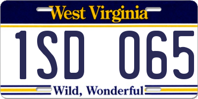 WV license plate 1SD065