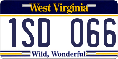 WV license plate 1SD066