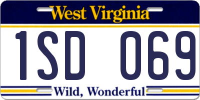 WV license plate 1SD069