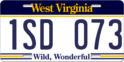 WV license plate 1SD073