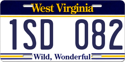 WV license plate 1SD082