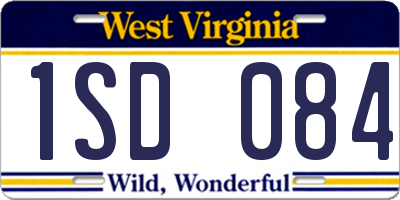 WV license plate 1SD084