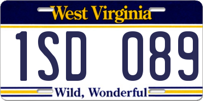 WV license plate 1SD089