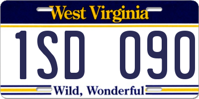 WV license plate 1SD090