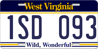 WV license plate 1SD093