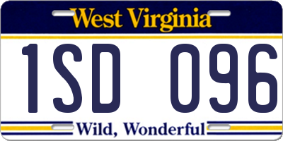 WV license plate 1SD096