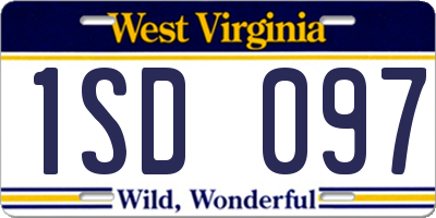 WV license plate 1SD097