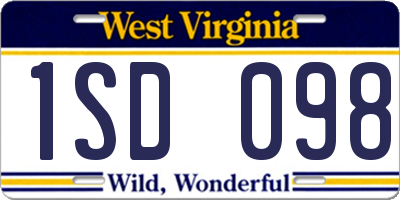WV license plate 1SD098