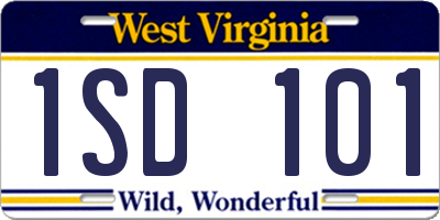 WV license plate 1SD101