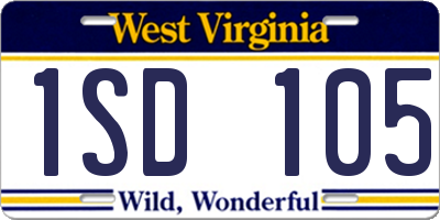 WV license plate 1SD105
