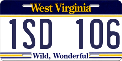WV license plate 1SD106