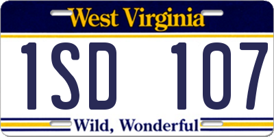 WV license plate 1SD107