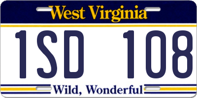 WV license plate 1SD108
