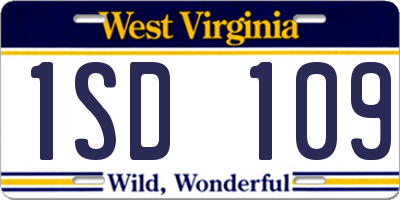 WV license plate 1SD109