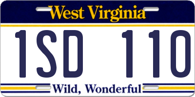 WV license plate 1SD110