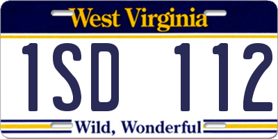 WV license plate 1SD112